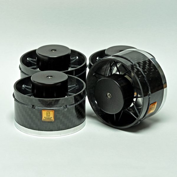 Dark Star 60 isolation feet - Larger carbon fibre and Blackwood Hifi suspension - Ideal for big speakers